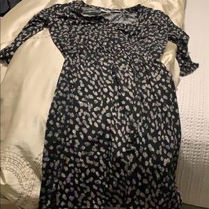 Black and gray wrap dress